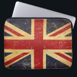 British Union Jack Flag Vintage Laptop Sleeve<br><div class="desc">Laptop sleeve with the British flag in vintage distressed grunge old style design. This scratched design features The Union Jack flag in retro vintage style. This United Kingdom flag design is a great way to show you are proud to be British.</div>