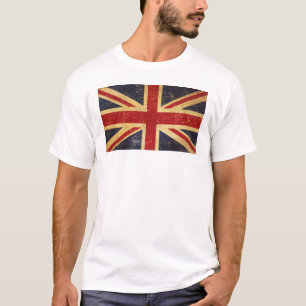 British Union Jack Flag Vintage Men's White T-Shirt