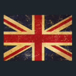British Union Jack Flag Vintage Poster<br><div class="desc">Poster with the British flag in vintage distressed grunge old style design. This scratched design features The Union Jack flag in retro vintage style. This United Kingdom flag design is a great way to show you are proud to be British.</div>