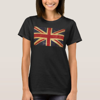 British Union Jack Flag Vintage Women's Black T-Shirt