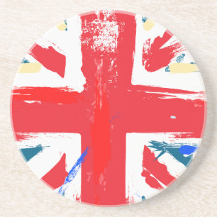 British Union Jack Flag Vintage Worn Coaster