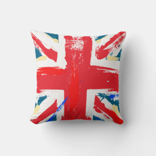 British Union Jack Flag Vintage Worn Cushion