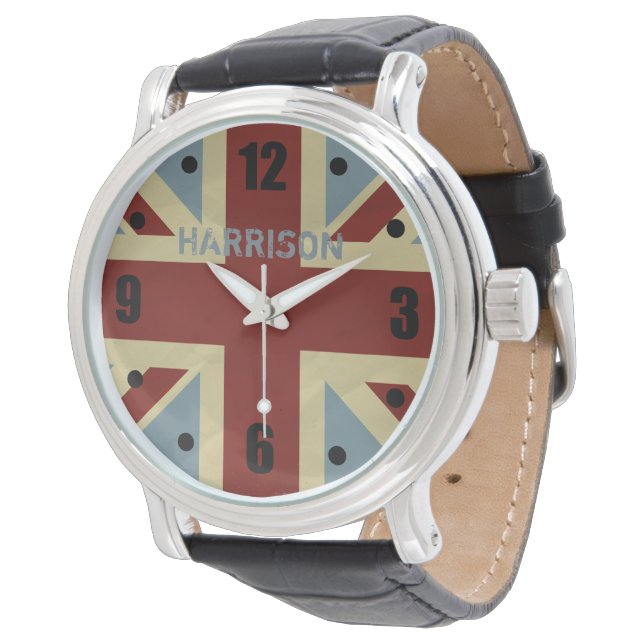 British Union Jack Grunge Flag Watch (Angled)
