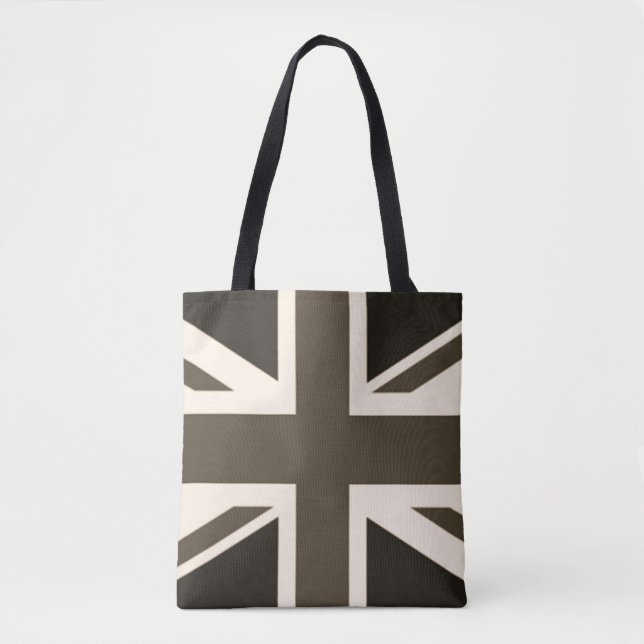 British Union Jack Sepia Antiqued Tote Bag (Front)