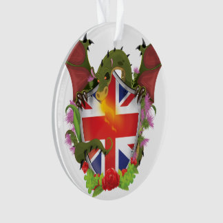 British Union Jack Shield and Dragon Ornament