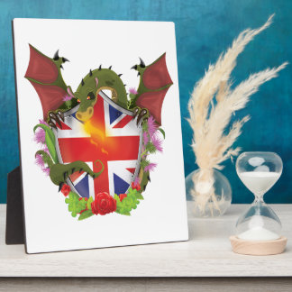 British Union Jack Shield and Dragon Plaque