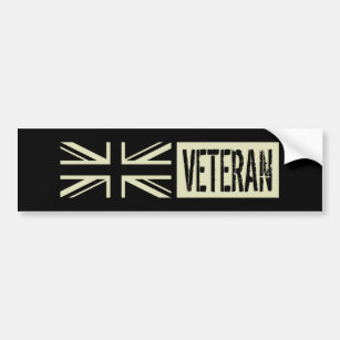 British Veteran Black Flag Bumper Sticker