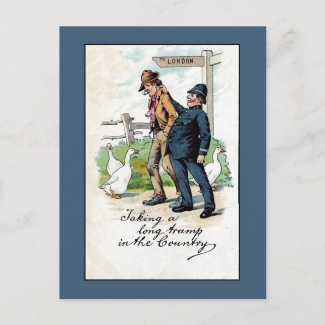 British vintage police humour postcard (Front)