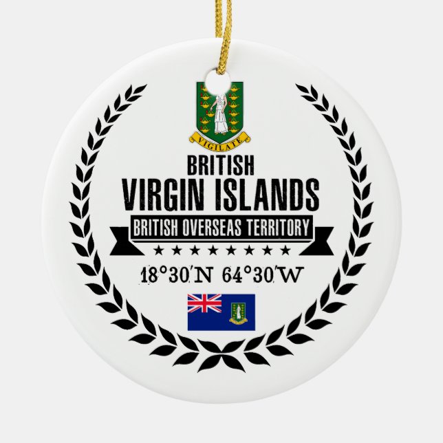 British Virgin Islands Ceramic Tree Decoration (Front)