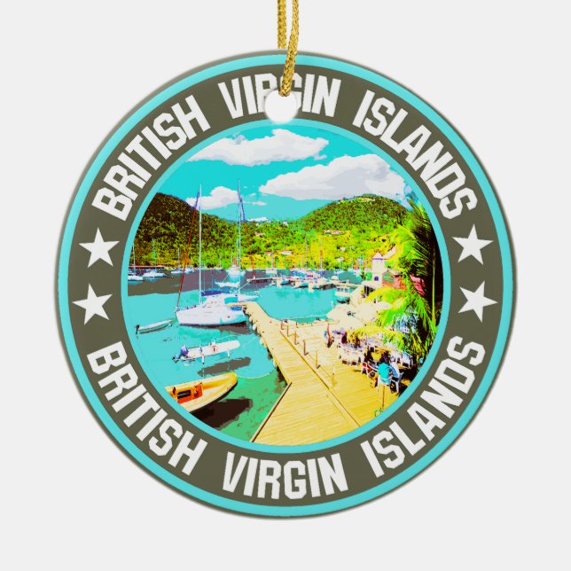 British Virgin Islands Ceramic Tree Decoration (Front)