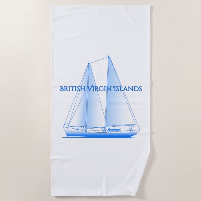 British Virgin Islands Coastal Nautical Sailing Sa Beach Towel (Front)