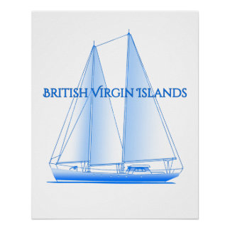 British Virgin Islands Coastal Nautical Sailing Sa Poster