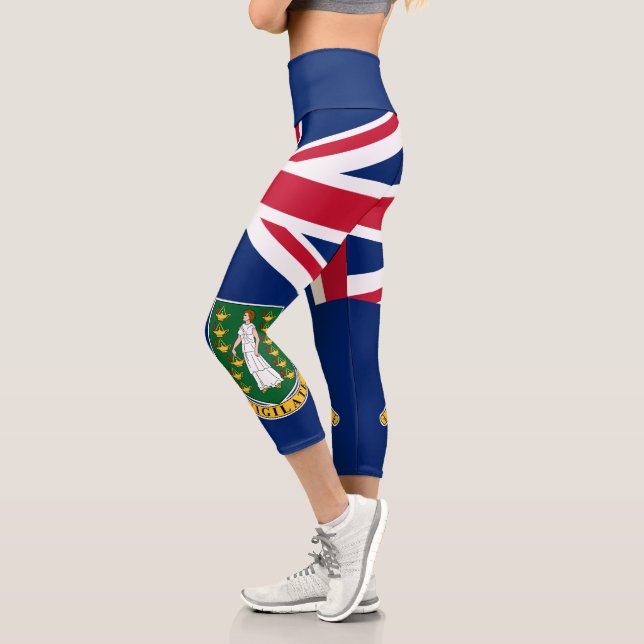 British Virgin Islands Flag Capri Leggings (Left)