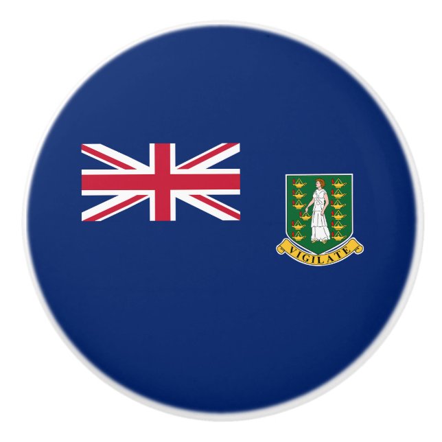 British Virgin Islands Flag Ceramic Knob (Front)