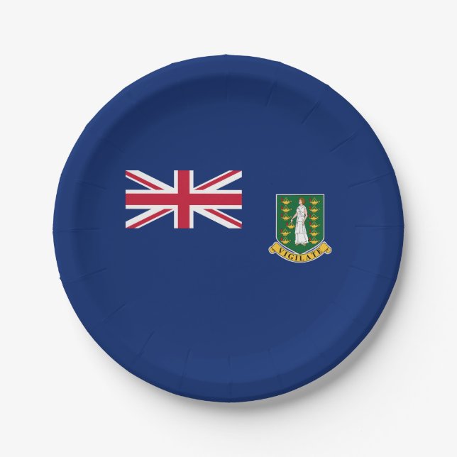British Virgin Islands Flag Paper Plate (Front)