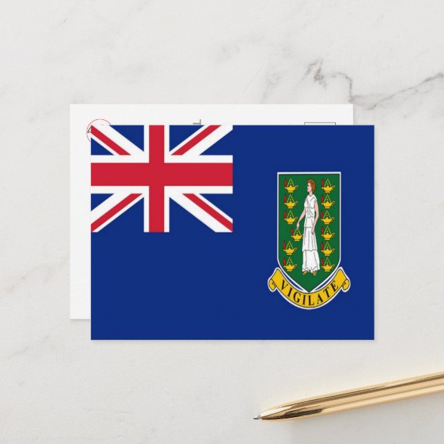 British Virgin Islands - Flag - Postcard (Front/Back In Situ)