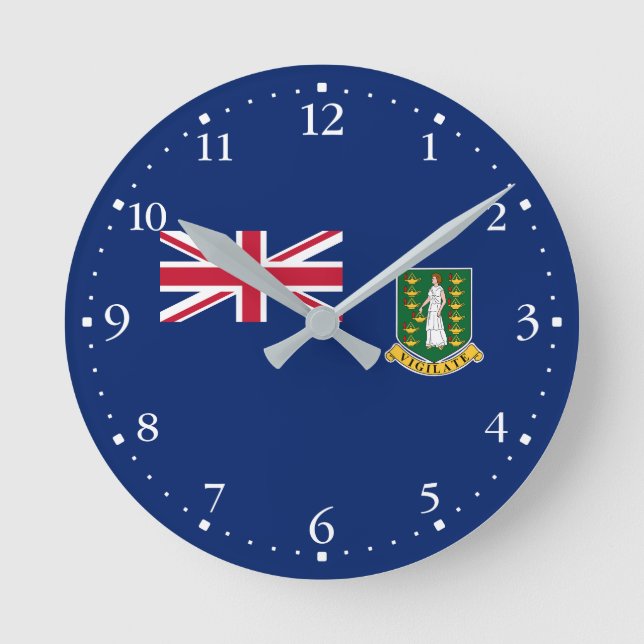 British Virgin Islands Flag Round Clock (Front)
