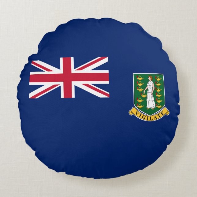 British Virgin Islands Flag Round Cushion (Front)