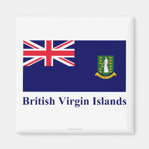 British Virgin Islands Flag with Name Magnet