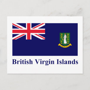 British Virgin Islands Flag with Name Postcard