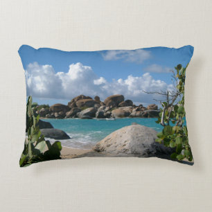 British Virgin Islands, Gorda, The Baths Beach Decorative Cushion