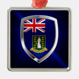British Virgin Islands Mettalic Emblem Metal Tree Decoration