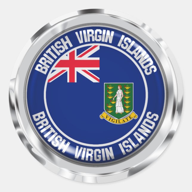 British Virgin Islands Round Emblem Classic Round Sticker (Front)