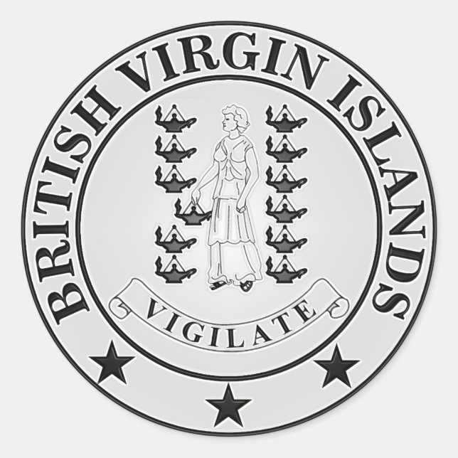 British Virgin Islands  Round Emblem Classic Round Sticker (Front)