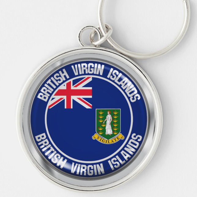 British Virgin Islands Round Emblem Key Ring (Front)