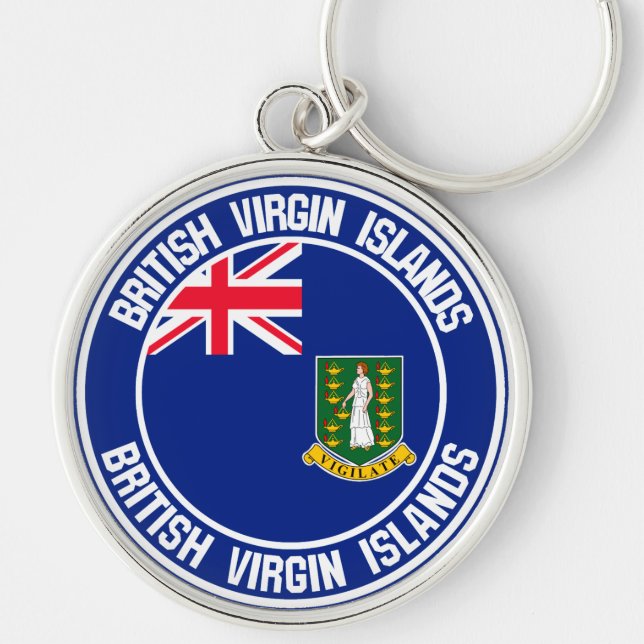 British Virgin Islands Round Emblem Key Ring (Front)
