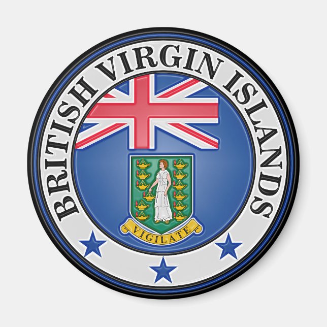 British Virgin Islands  Round Emblem Magnet (Front)