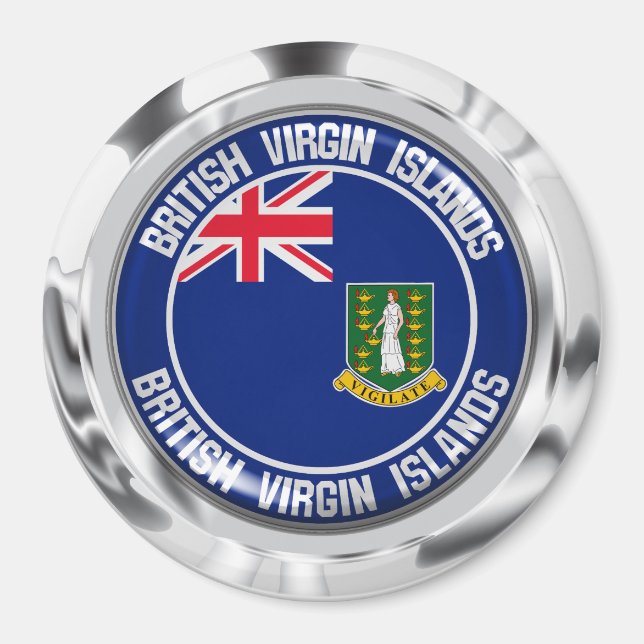 British Virgin Islands Round Emblem Magnet (Front)