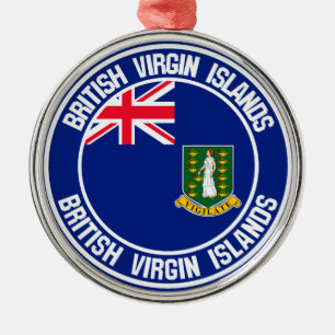 British Virgin Islands Round Emblem Metal Tree Decoration