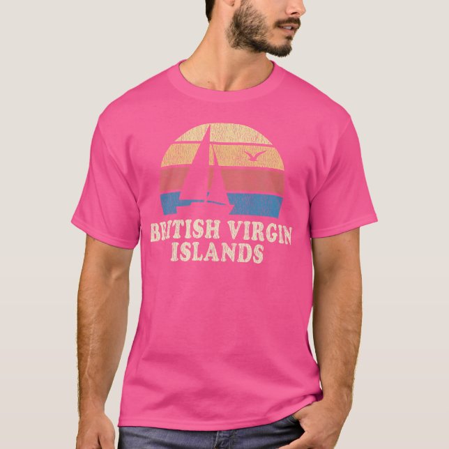 British Virgin Islands Sailboat 70S T-Shirt (Front)