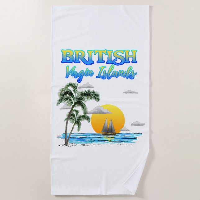 British Virgin Islands Sailing Beach Towel (Front)