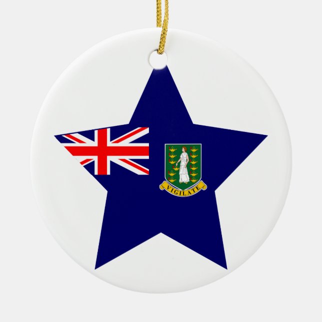 British+Virgin+Islands Star Ceramic Tree Decoration (Front)