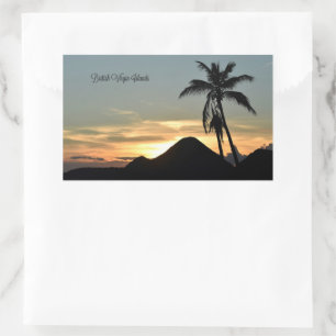 British Virgin Islands, Sunset card Rectangular Sticker
