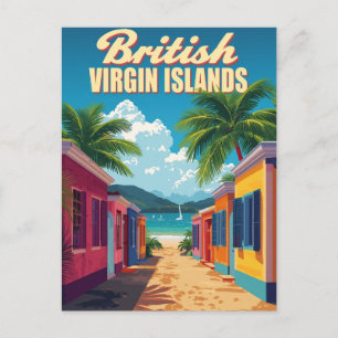 British Virgin Islands Vintage Travel Art Postcard
