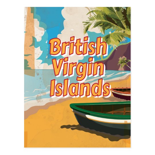 British Virgin Islands Vintage vacation Poster Postcard