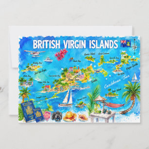 British Virgin Islands Watercolor Travel Postcards