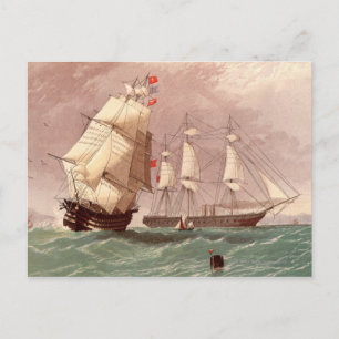 British warship HMS Warrior Postcard