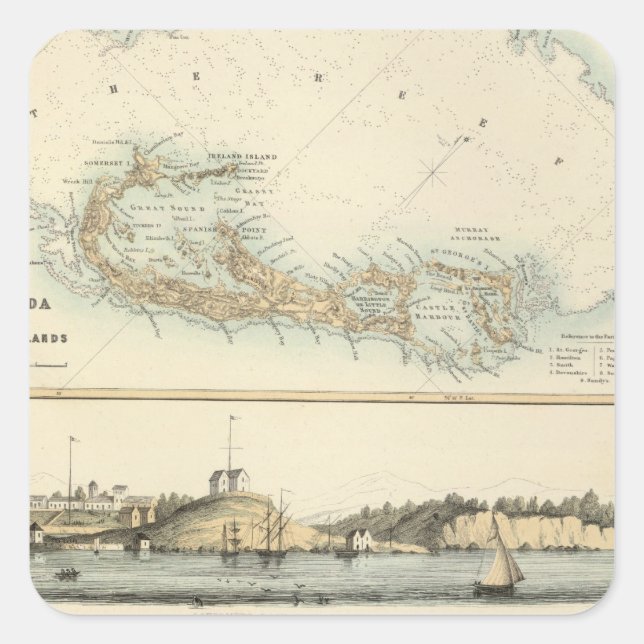 British West Indian Possessions Square Sticker (Front)