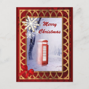 British winter landscape christmas holiday postcard