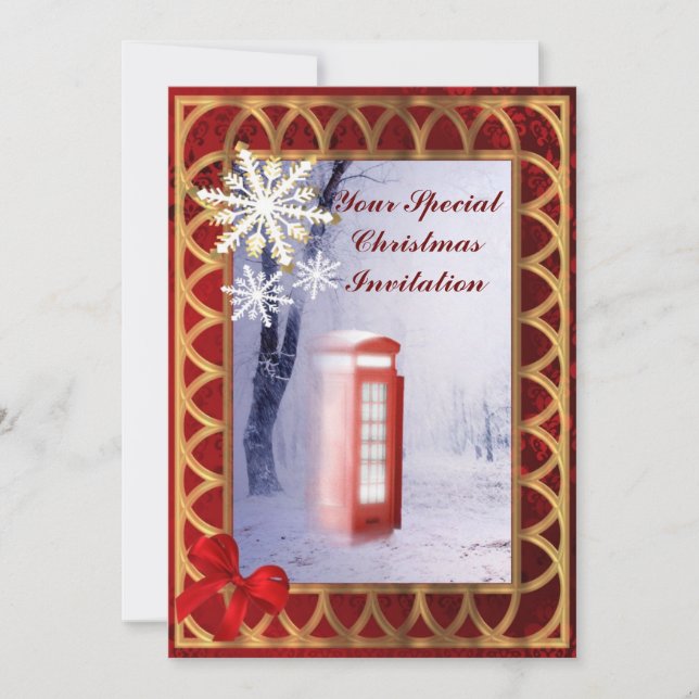 British winter landscape christmas invitation (Front)