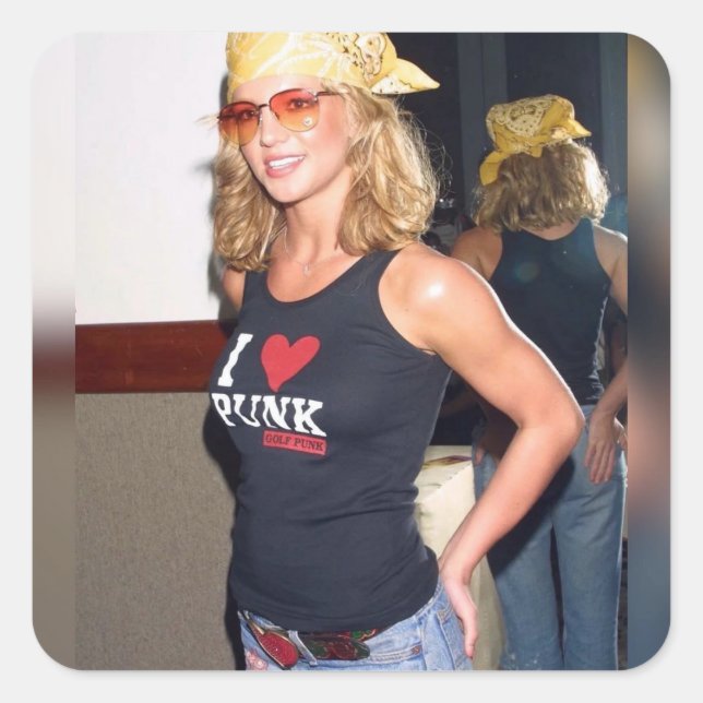 Britney Spears I >3Punk Square Sticker (Front)