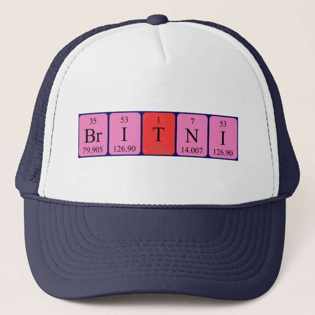 Britni periodic table name hat (Front)