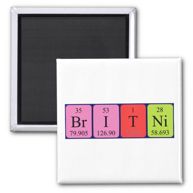 Britni periodic table name magnet (Front)