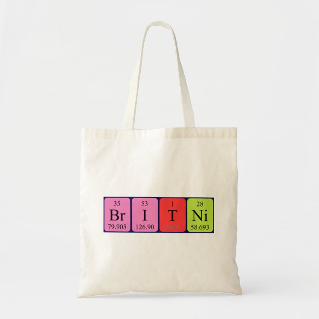 Britni periodic table name tote bag (Front)