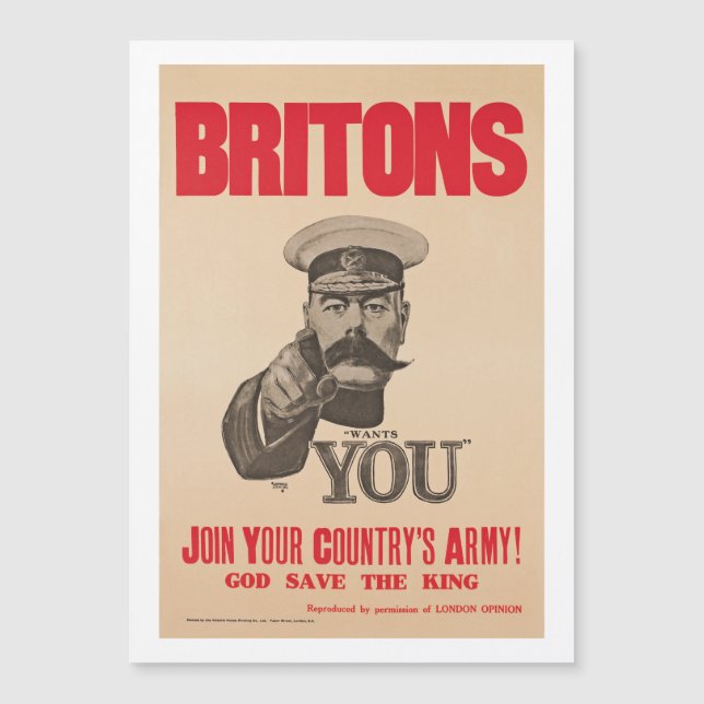 Britons Lord Kitchener Wants You WWI Propaganda (Front)