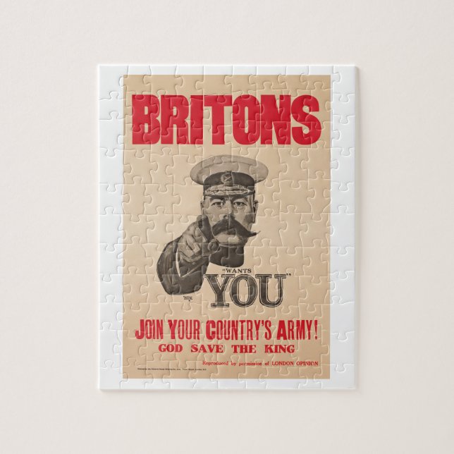 Britons Lord Kitchener Wants You WWI Propaganda Jigsaw Puzzle (Vertical)